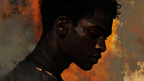 Side-lit portrait studies chiaroscuro with textured impasto strokes