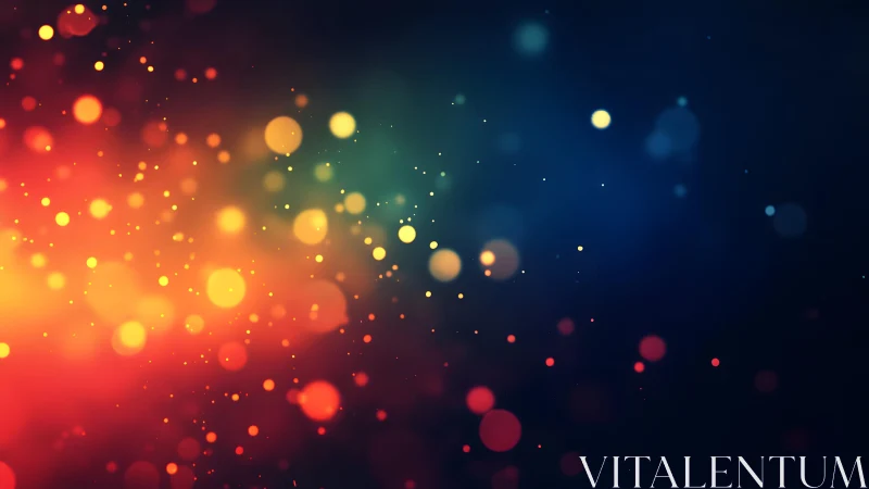 Vibrant bokeh lights on dark background, abstract digital art.