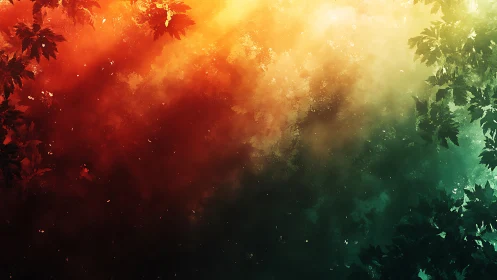 Digital painting canopy gradient with atmospheric foliage transitions.