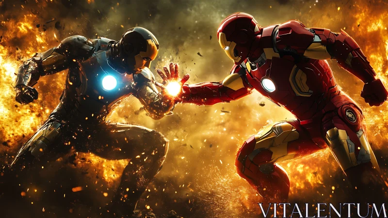 Iron Man vs War Machine: High-Tech Armor Clash.