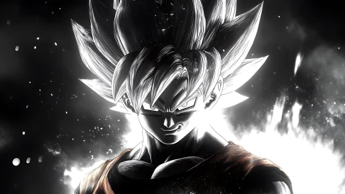 Fierce anime warrior glowing with unstoppable power.