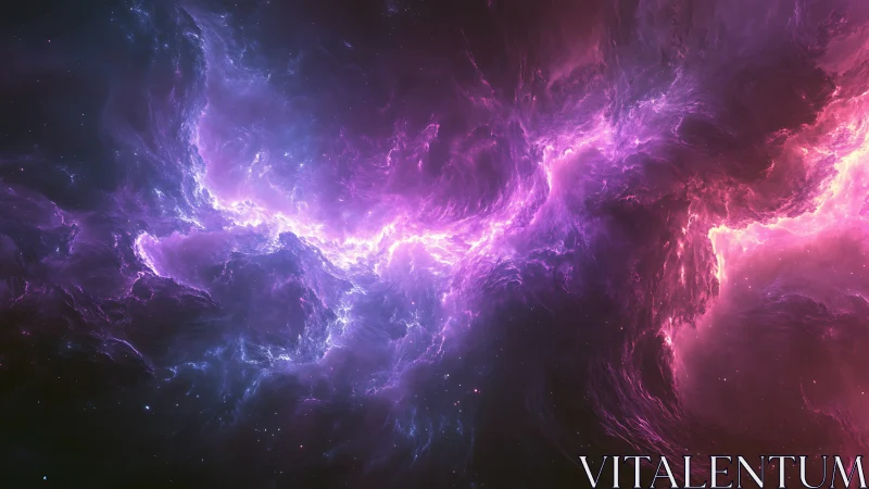 Nebular Vortex Field in Luminous Magenta Digital Painting.