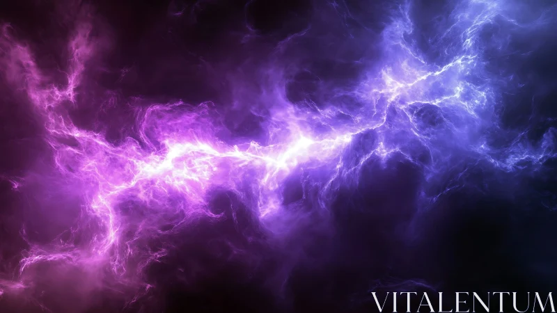 Bipolar violet plasma arc with turbulent nebular discharge field