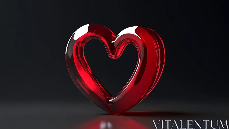 Glossy Red Heart Form with Specular Highlights and Translucent Rendering