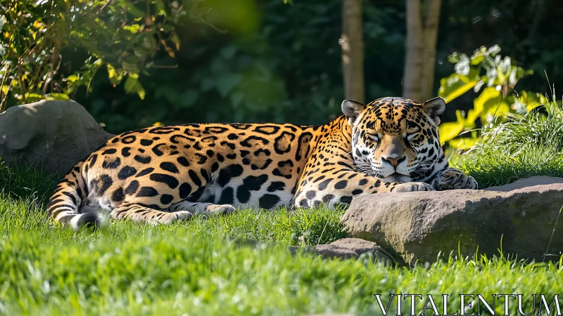 Resting Jaguar in Dappled Sunlight.
