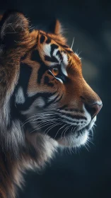 Midnight whiskers trace the quiet calculations of a tiger