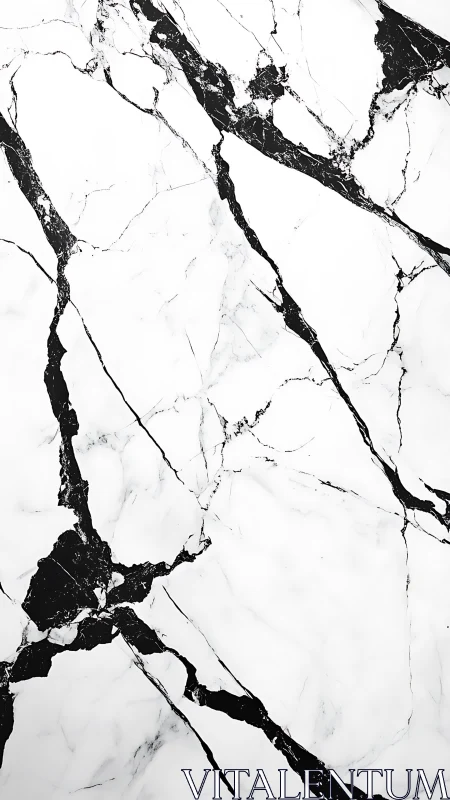 Monochrome marble fractures trace bold lightning paths.