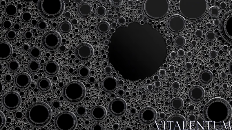 Fractal concentric circle matrix with central negative void focus.