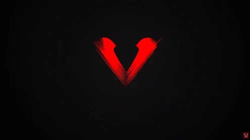 Bold Red Checkmark Symbol on Black.