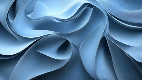 Abstract blue silk folds with soft lighting and smooth texture.