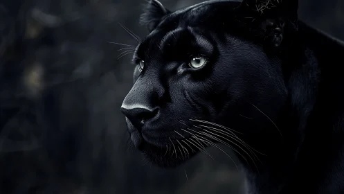 Striking Black Panther Portrait with Luminous Eyes