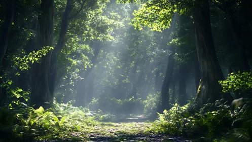 Ancient Forest Cathedral: Sunlit Canopy Dreams.