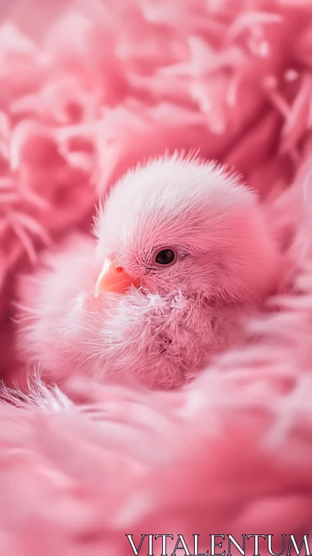 Pink Parrot Portrait in Monochromatic Environment.