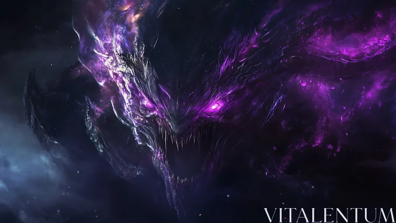 Cosmic void wraith with bioluminescent violet nebular aura