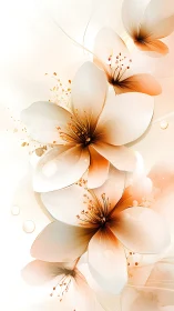 Luminescent Botanical Abstraction: Ethereal Petals with Chromatic Gradients.