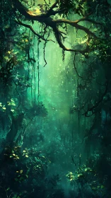 Luminescent Canopy: Deep Forest Light Penetration.