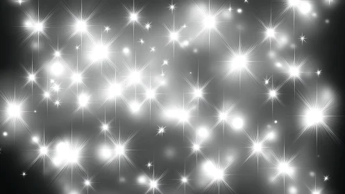 Starglow snowstorm on silver night sky wallpaper shimmer.