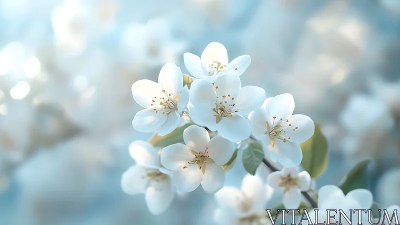Springtime Blossoms Dance Against Soft Ethereal Light