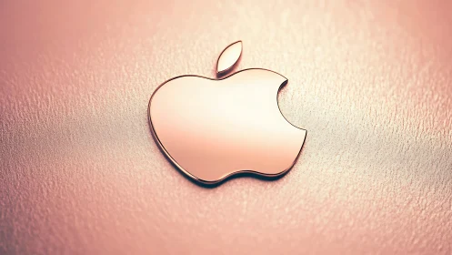 Apple Logo on Textured Pink Surface