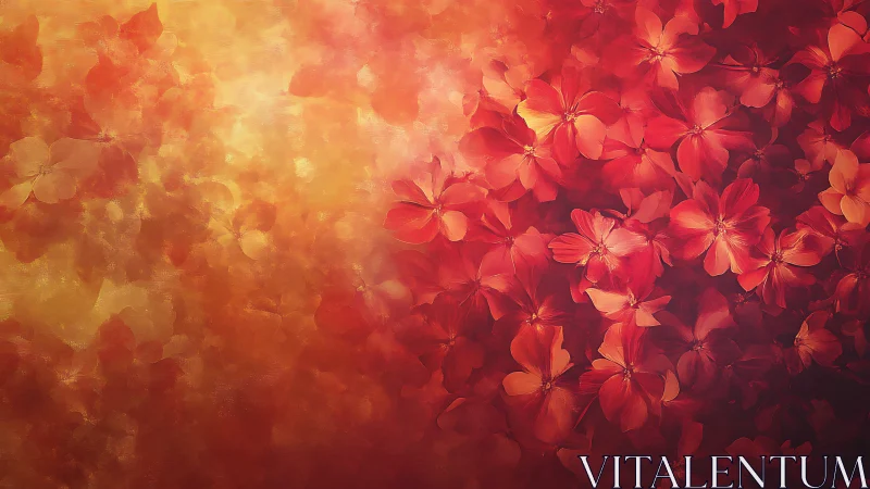 Red and Orange Floral Composition with Gradient Blending.
