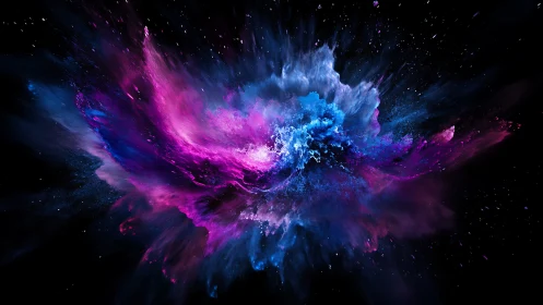 Cosmic color burst unfolding like a quiet galactic firework.