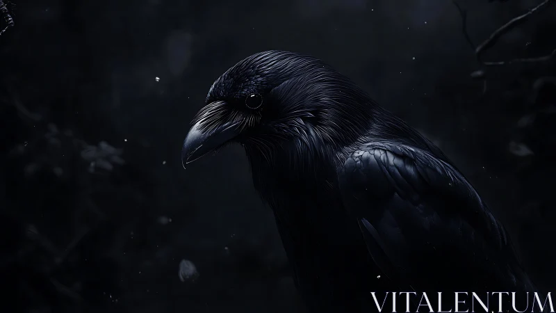 Raven in Darkness: Portrait of a Black Bird.