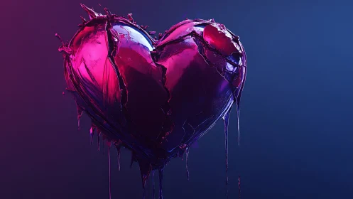Chromatic Heart Form with Splatter Dynamics and Translucent Volumetric Rendering.