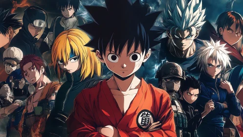 Stormbound anime heroes converge in a fiery crossover clash.