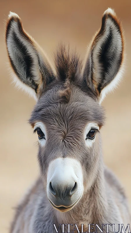 Front-facing donkey portrait with shallow depth of field