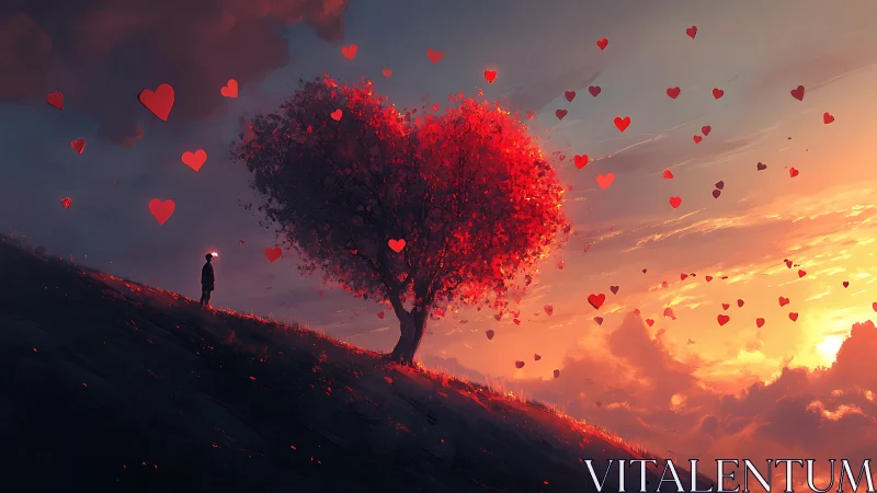 Solitary Wanderer Beneath Love's Burning Canopy