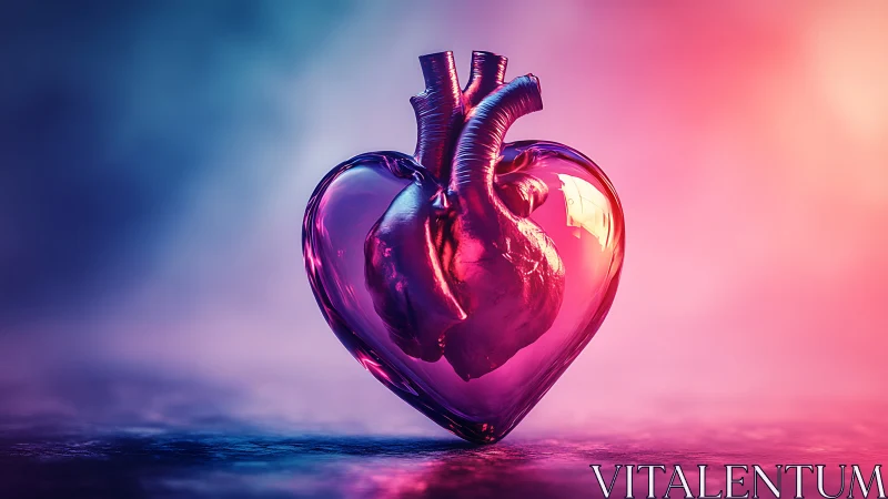 Crystallized Pulse: The Anatomical Heart Emerges From Neon Dreams.