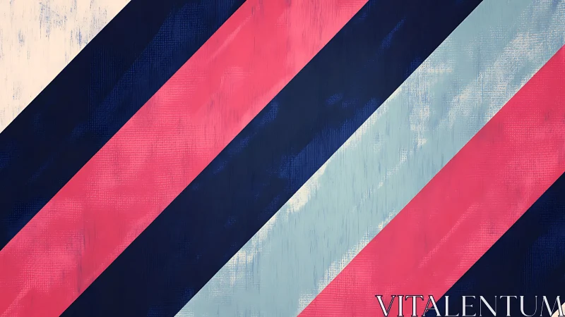 Diagonal navy and pink stripes cross textured pastel field