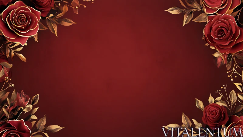 Deep red roses frame a warm space ready for kind words