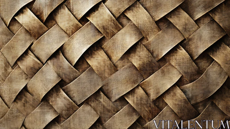 Interwoven metallic ribbons create a warm rustic surface
