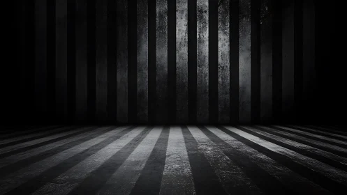 Brooding striped chamber where shadows rehearse secrets.