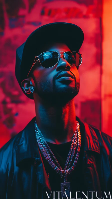 Cool night glow around a confident street style king.