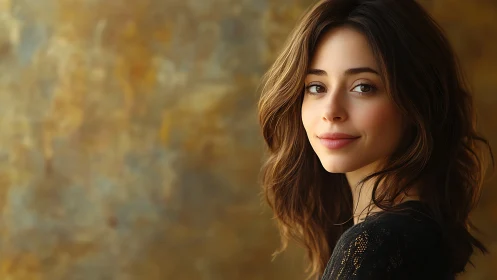 Warm portrait of a smiling young woman in soft golden light.