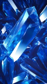 Electric sapphire crystal storm locked in frozen motion.