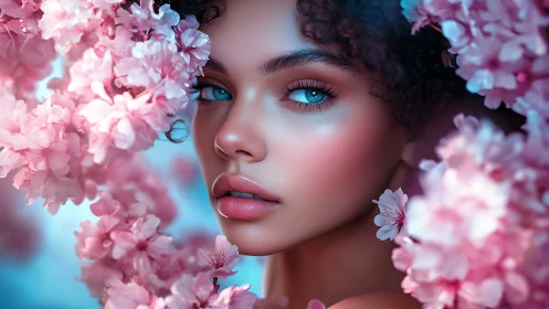 Soft spring gaze rests among dreamy pink cherry blossoms