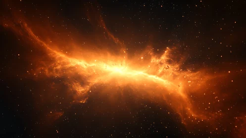 Solar firestorm river ignites a star-strewn cosmic rift.