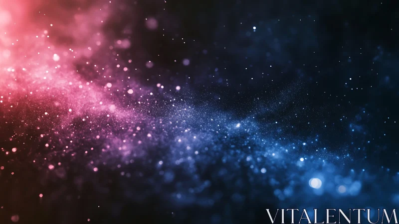 Stellar dust river drifting between rose and sapphire voids.