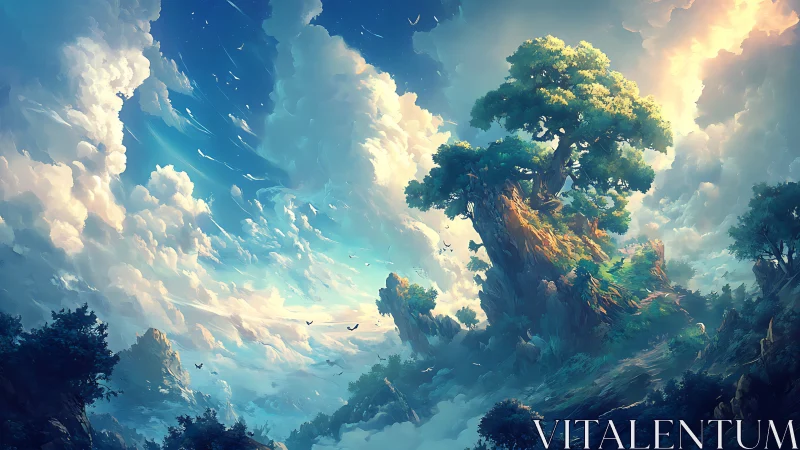 Floating Sky Islands Among Clouds and Wonder.