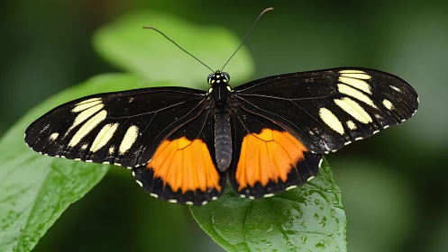 Macro photograph captures Heliconius butterfly with spread wings