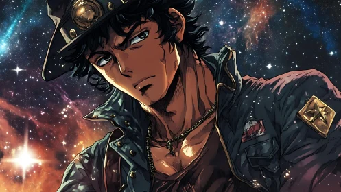 Star-forged drifter studies the cosmos with wary defiance