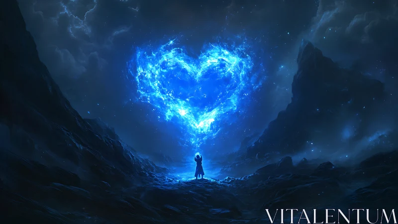 Luminous Heart Portal: Ethereal Energy Formation in Monumental Landscape.