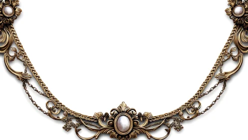 Ornate vintage necklace creates a regal, open frame border