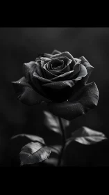 Monochrome macro rose study with cinematic shallow focus bloom.