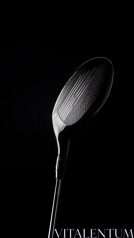 Golf club hybrid head isolated against dark black background