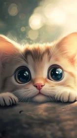 Dreamy-Eyed Kitten Lost in Wonder.