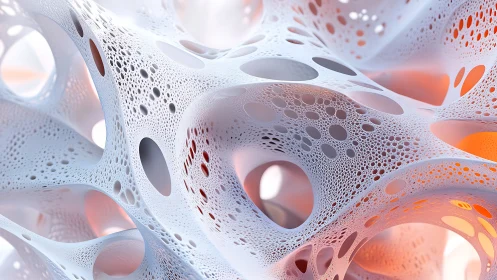 Gentle lattice of light and color in a flowing abstract web.